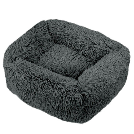 Rectangular Calming Donut Hug Dog Bed, Shag Faux Fur Cat Bed Washable Round Pillow Pet Bed (for Small Medium Dogs1