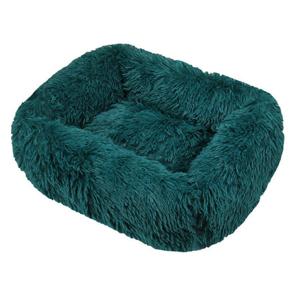 Rectangular Calming Donut Hug Dog Bed, Shag Faux Fur Cat Bed Washable Round Pillow Pet Bed (for Small Medium Dogs1