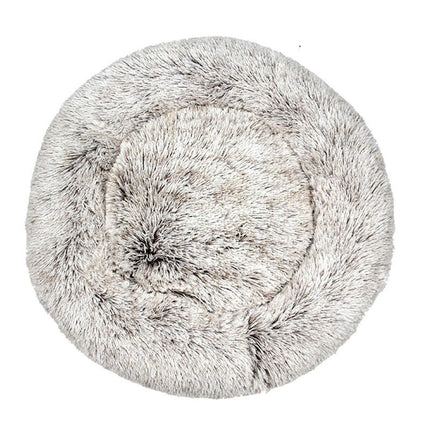 Modern Soft Plush Round Pet Bed for Cats or Small Dogs, Mini Medium Sized Dog Cat Bed Self  1