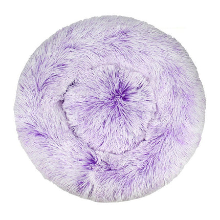 Modern Soft Plush Round Pet Bed for Cats or Small Dogs, Mini Medium Sized Dog Cat Bed Self  1