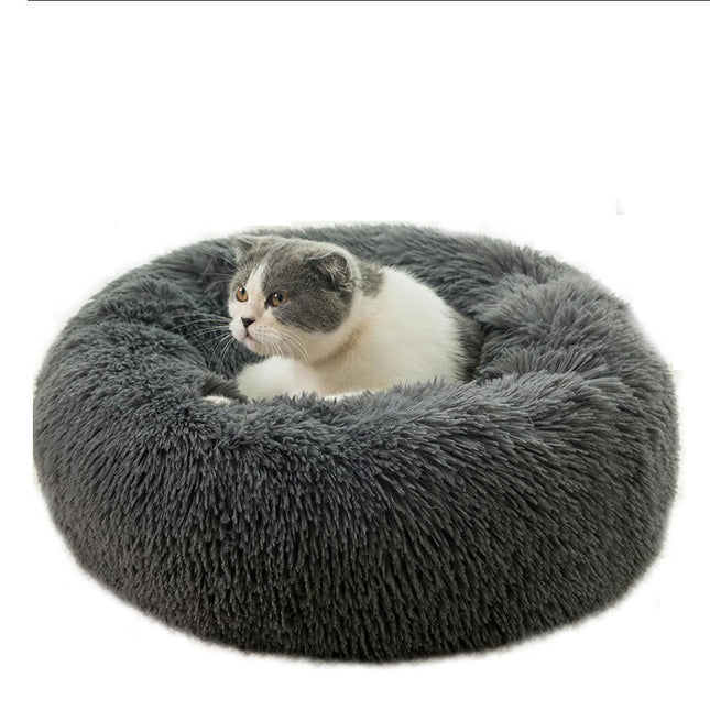 Modern Soft Plush Round Pet Bed for Cats or Small Dogs, Mini Medium Sized Dog Cat Bed Self  4