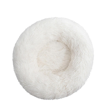 Modern Soft Plush Round Pet Bed for Cats or Small Dogs, Mini Medium Sized Dog Cat Bed Self  2