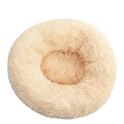 Modern Soft Plush Round Pet Bed for Cats or Small Dogs, Mini Medium Sized Dog Cat Bed Self  1