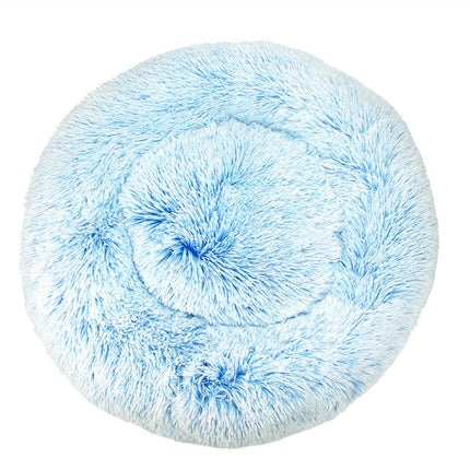 Modern Soft Plush Round Pet Bed for Cats or Small Dogs, Mini Medium Sized Dog Cat Bed Self