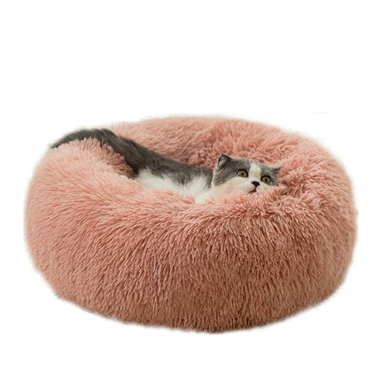 Modern Soft Plush Round Pet Bed for Cats or Small Dogs, Mini Medium Sized Dog Cat Bed Self  3