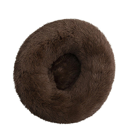 Modern Soft Plush Round Pet Bed for Cats or Small Dogs, Mini Medium Sized Dog Cat Bed Self  2