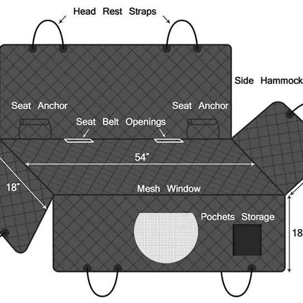 Back Seat Dog Car Seat Cover, Waterproof and Non-Slip Dog Seat Cover for Car, Scratch Resistant Pet Car Seat Protector