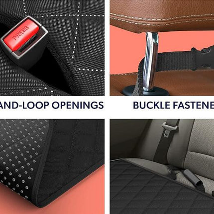 Car Back Seat Dog Car Seat Cover - Durable Pet Car Seat Cover Back Seat Protector, Car Non-Slip Dog Hammock with Side Wings