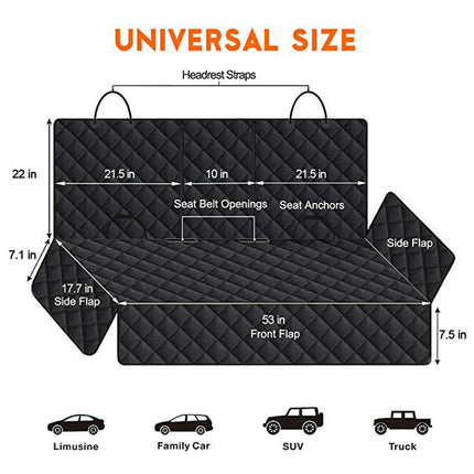 Hammock Back Seat Protector Waterproof Scratch Resistant Dog Durable Stain and Slip Resistant Pet Car Seat Cover with Side Wing