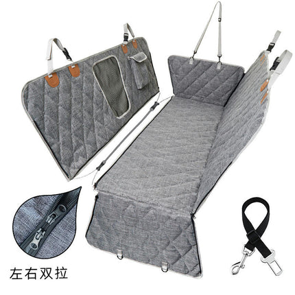 Dog Seat Cover for Car Backseats, SUVs and Trucks Hammock with Mesh Window and Waterproof Scratch Resistant Pet Car Seat Cover
