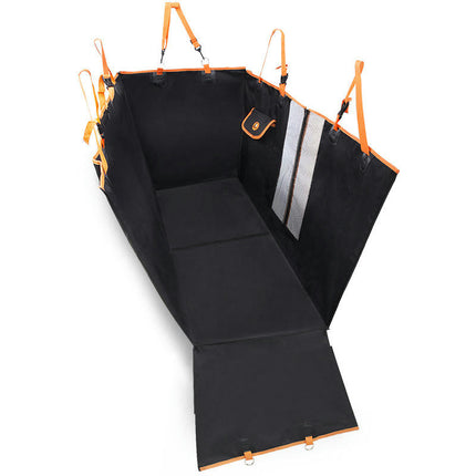 Camo Dog Seat Cover for Pets, Car Back Seat Cover Hammock with Side Flaps, Mesh Window & Storage Bag