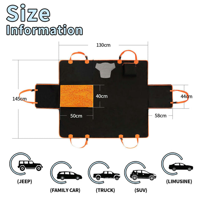 Car Pet Rear Seat Cushion Removable Washable with Chenille Fabric Smell Car Cushion