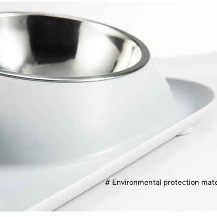 Stainless Steel Double Cat Dog Bowl Cat Food Container Non-slip Base Pet Water Feeder Tilt Safeguard Neck Puppy Cats Bowls