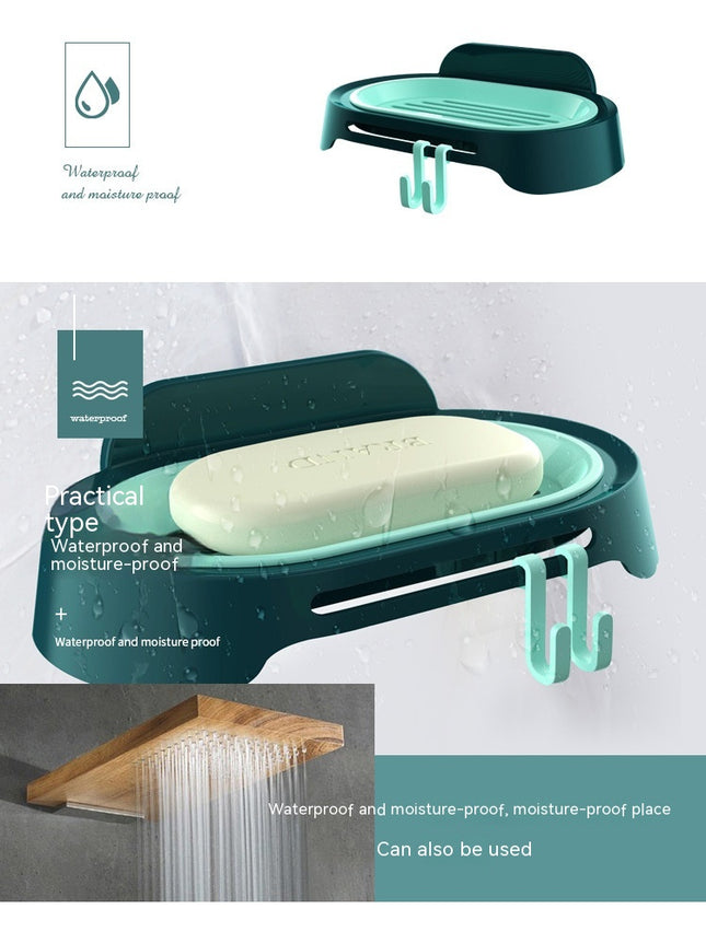 Punch-free Adhesive Drain Soap Case Durable Soap Dish Storage Rack Delicate Home Bathroom Accessories
