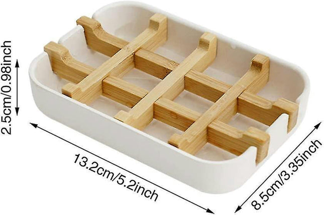 2 Pcs Bamboo Soap Dish Holders,for Soap Cup Drain In Home Bathroom Accessory Soap Holder for Bathroom