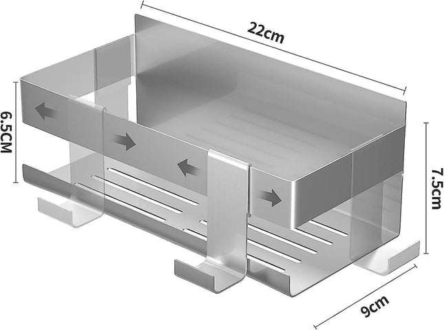 No Drilling Shower Shelf - Brushed Stainless Steel Shower Caddy-Wall Mounted Bathroom Shelf