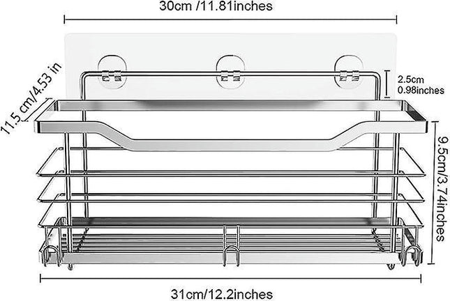 Stainless Steel Shower Caddy Shelf - Bathroom Shower Organizers-No Drilling