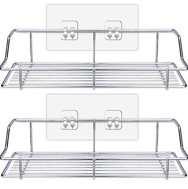 Stainless Steel Shower Shelf and Storage with Stainless Steel Shower Caddy, Wall Mounted Shower Caddy for Bathroom, Chrome Shower Caddy