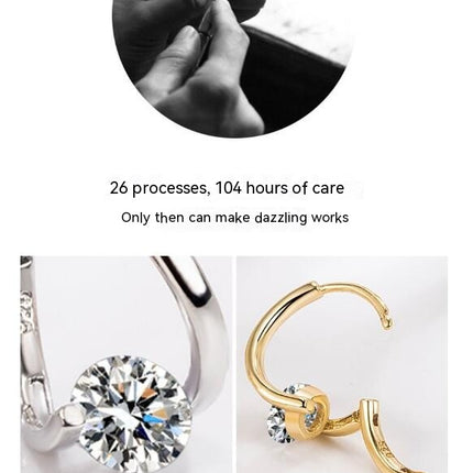 Earrings, S925 Sterling Silver Niche Temperament Earrings Light Luxury Female Exquisite Earrings