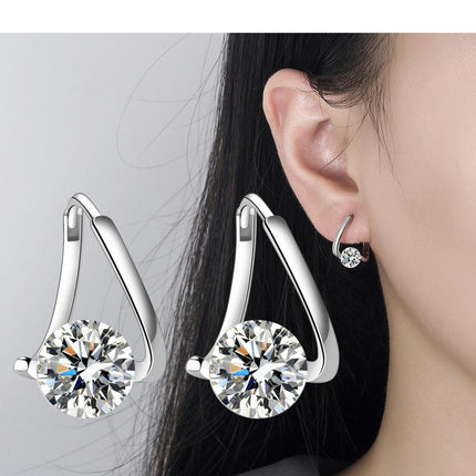 Earrings, S925 Sterling Silver Niche Temperament Earrings Light Luxury Female Exquisite Earrings