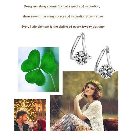Earrings, S925 Sterling Silver Niche Temperament Earrings Light Luxury Female Exquisite Earrings