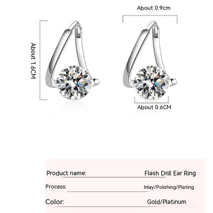 Earrings, S925 Sterling Silver Niche Temperament Earrings Light Luxury Female Exquisite Earrings