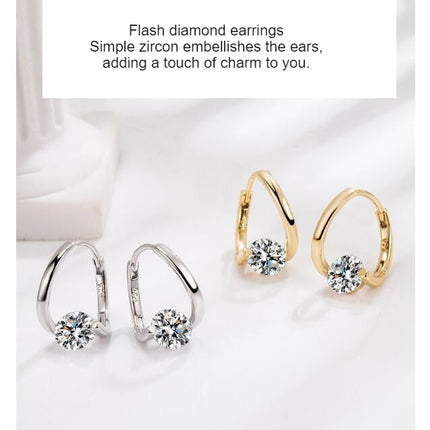 Earrings, S925 Sterling Silver Niche Temperament Earrings Light Luxury Female Exquisite Earrings
