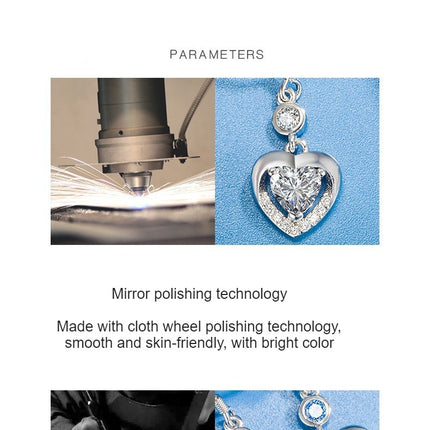 Love Heart Drop Earrings for Women 925 Sterling Silver Earrings Christmas for Women