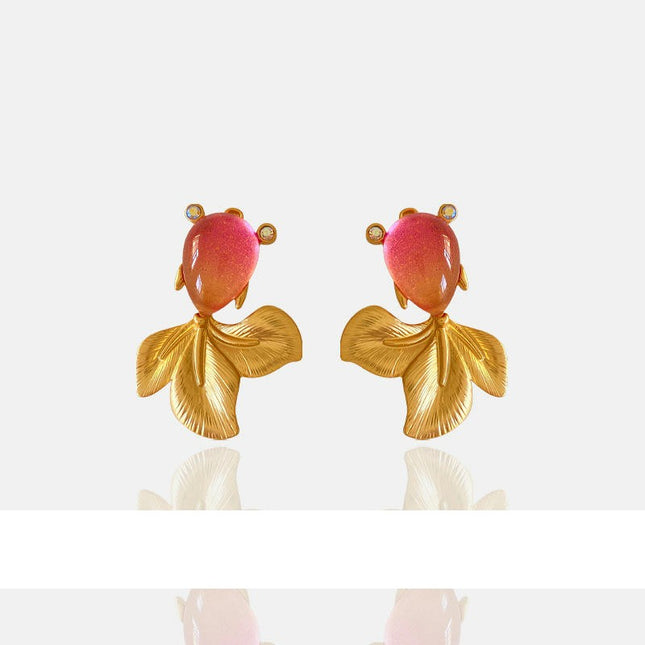 Fish Earrings for Women, Cute Goldfish Earrings for Girls, Carp goldfish Earrings Hypoallergenic