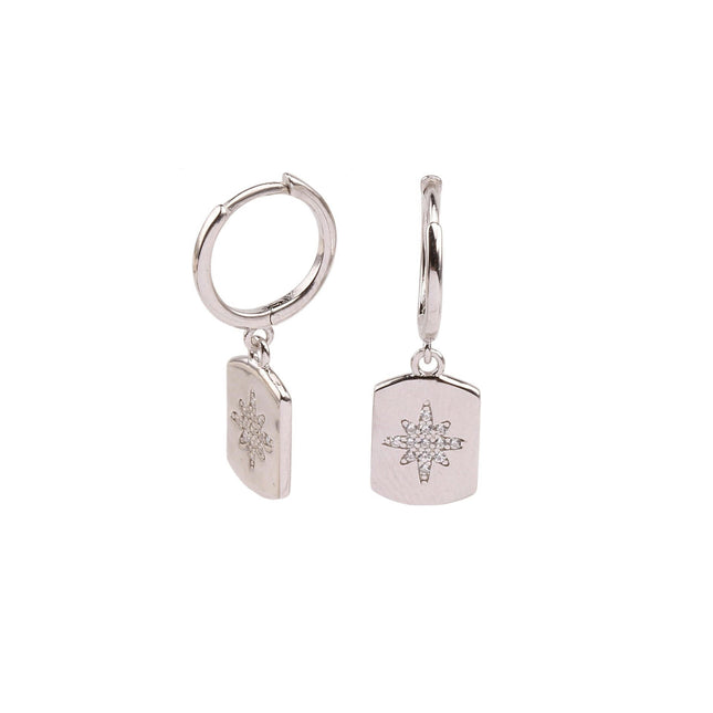 S925 Sterling Silver Star/Daisy Hoop Earrings Hypoallergenic Dangle Earrings for Women