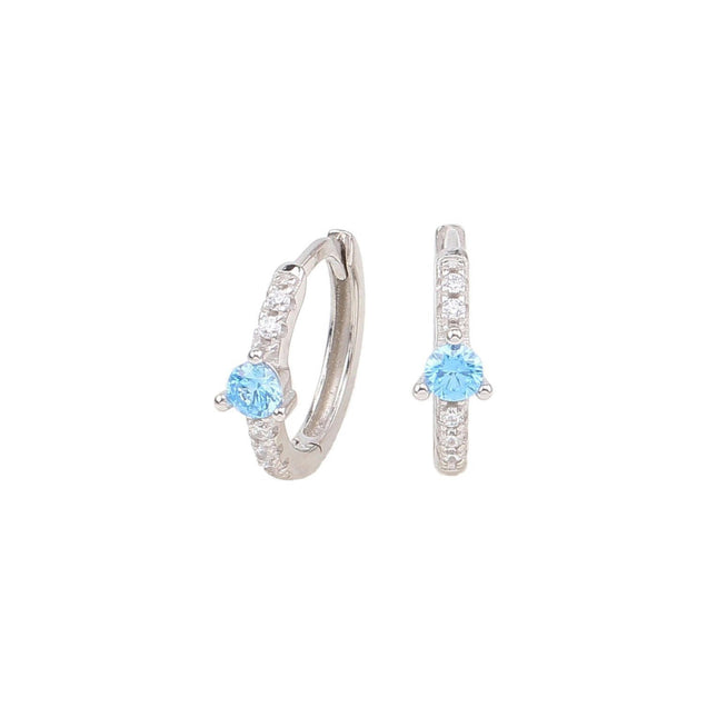 Fashion Jewelry 925 Sterling Silver Rhinestones Hoop Diamond Stud Earrings for Women