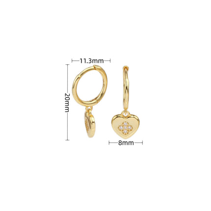 925 Sterling Silver Heart Earrings Heart Earrings with Cubic Zirconia Heart Drop Earrings for Women
