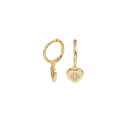 925 Sterling Silver Heart Earrings Heart Earrings with Cubic Zirconia Heart Drop Earrings for Women