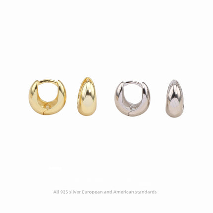 Small Hoop Earrings For Women Oval Sterling Silver Huggie Hoop Earrings Set Hypoallergenic