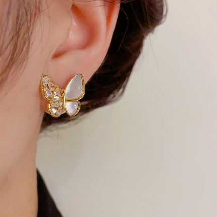 Butterfly Studs Earrings Cartilage for Women Teen Girls Mother of Pearl Butterfly Earrings