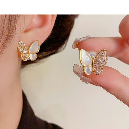 Butterfly Studs Earrings Cartilage for Women Teen Girls Mother of Pearl Butterfly Earrings