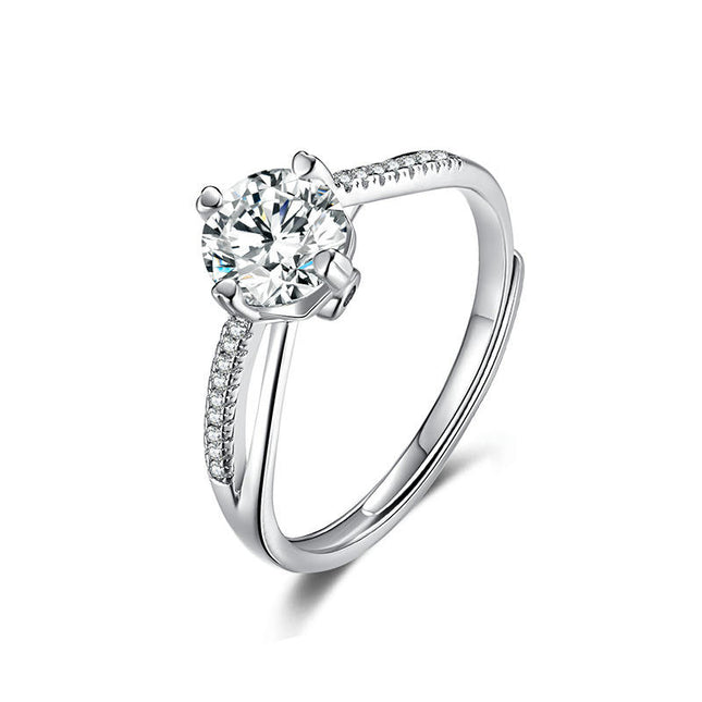 Sterling Silver Ring Engagement Couple Ring, Zircon/Moissanite Ring Ring For women's