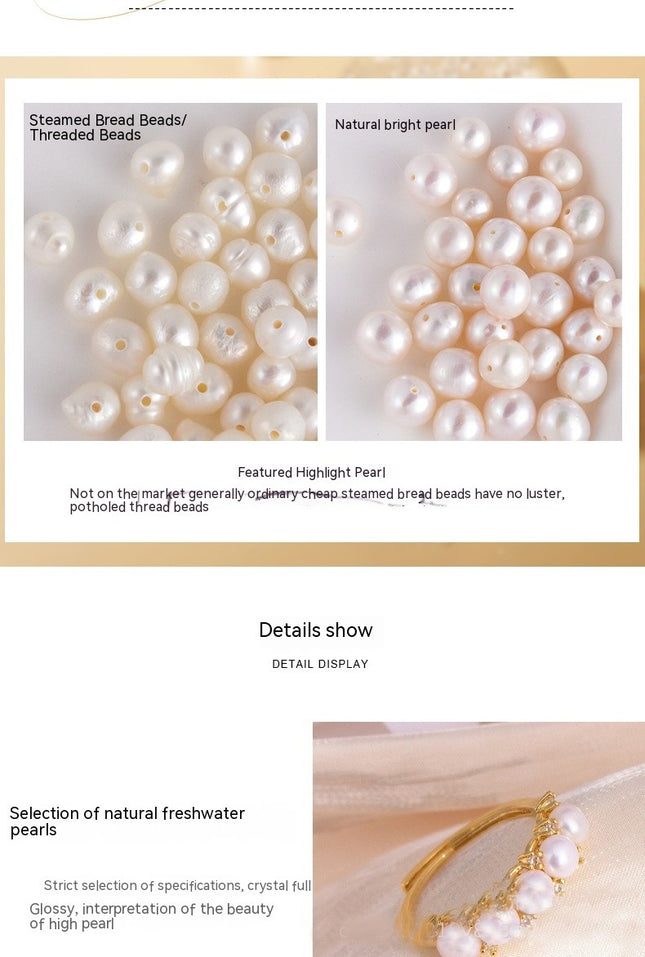 Pearl Ring Adjustable Size Natural Pearl Ring Single Pearl Fashion Open Ring for Women