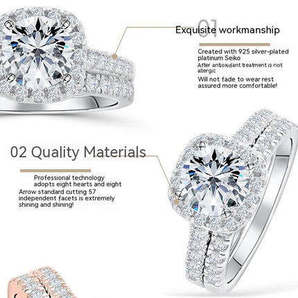 925 Sterling Silver CZ Cubic Zirconia Stackable Ring Eternity Wedding Engagement Band for Women Size 2
