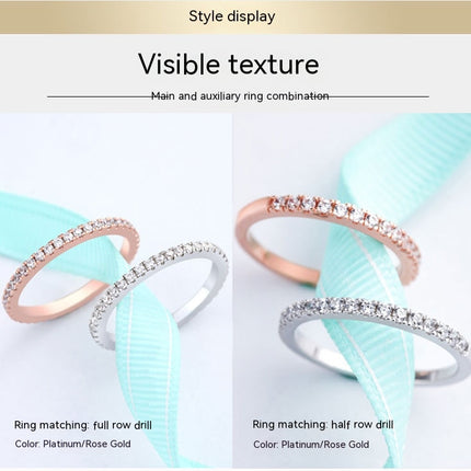 925 Sterling Silver CZ Cubic Zirconia Stackable Ring Eternity Wedding Engagement Band for Women Size 2