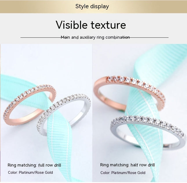 925 Sterling Silver CZ Cubic Zirconia Stackable Ring Eternity Wedding Engagement Band for Women Size 2
