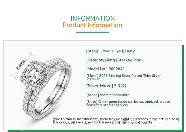 S925 Silver Ring, Engagement Rings for Women, Promise Rings Simulated Diamond Wedding Bands