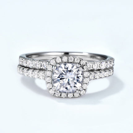 S925 Silver Ring, Engagement Rings for Women, Promise Rings Simulated Diamond Wedding Bands