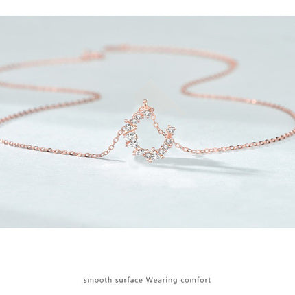 Sterling Silver Crescent Moon Necklace for Women Moon Pendant Embellished Moon Jewelry Necklace