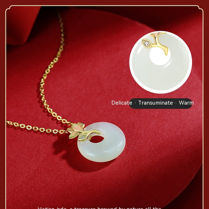 Necklace 925 Sterling Silver Jade Pendant Necklaces for Women Natural Hetian Jade Necklace Jewelry