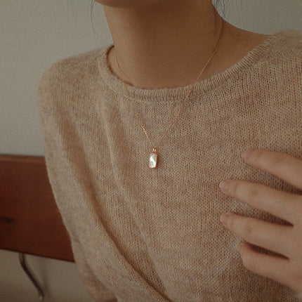 Women's Necklace 925 Sterling Silver Shell Necklaces Unique Pendant Retro Gothic Necklace
