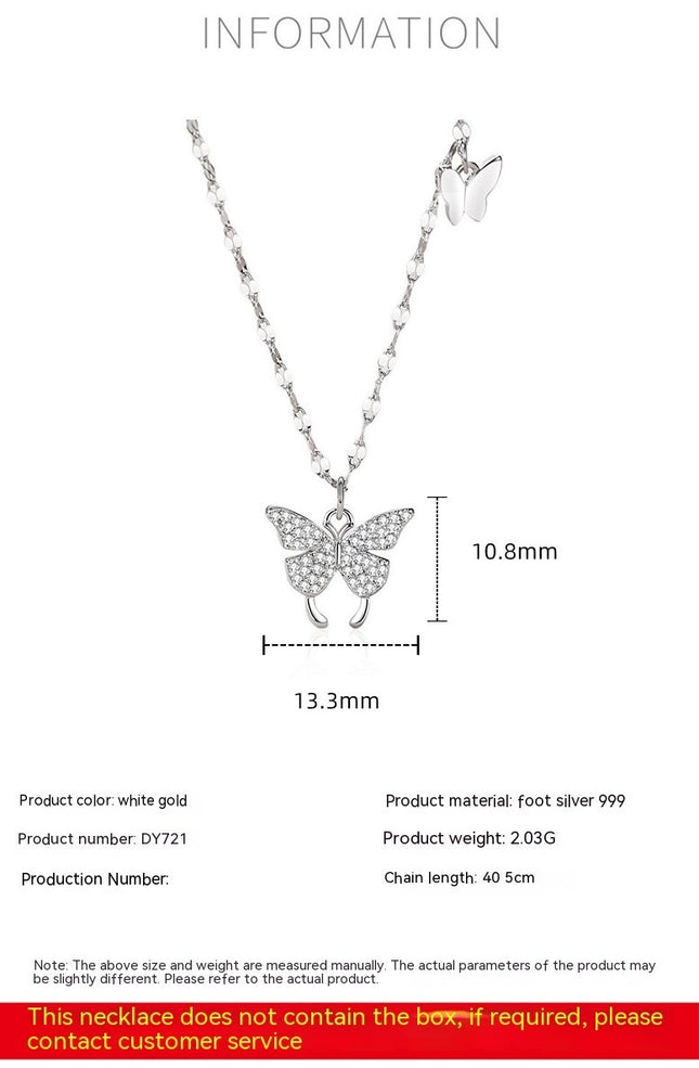 Sterling Silver Butterfly Pendant Necklace Butterfly for Butterfly Lovers Jewelry for Women