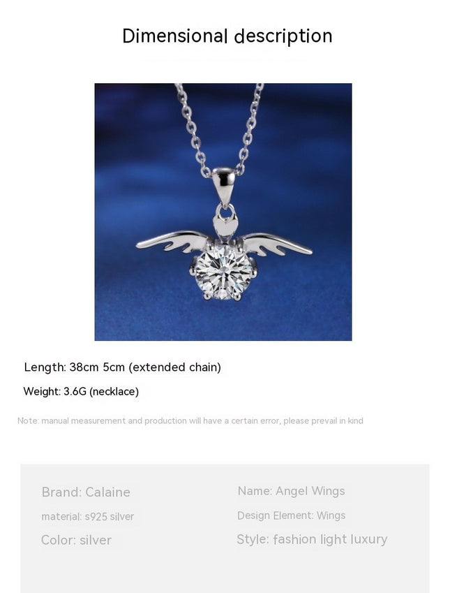 925 Sterling Silver Guardian Angel Pendant Necklace for Women Silver Necklace Jewelry