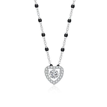 Women's 925 Sterling Silver Heart Pendant Choker Necklace Necklace Silver Jewelry for Womens