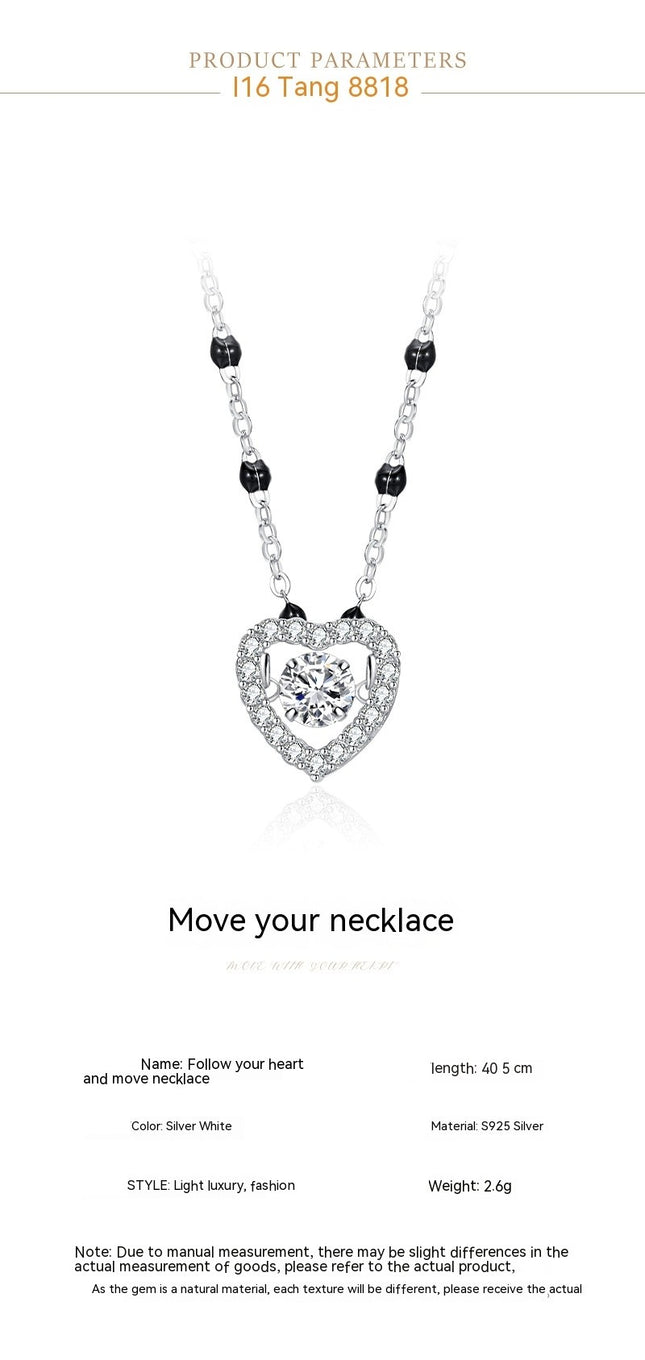 Women's 925 Sterling Silver Heart Pendant Choker Necklace Necklace Silver Jewelry for Womens